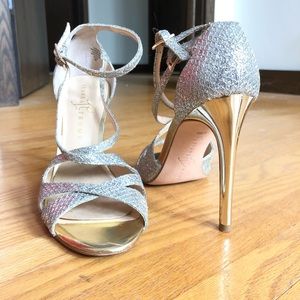 Glittery strappy heels